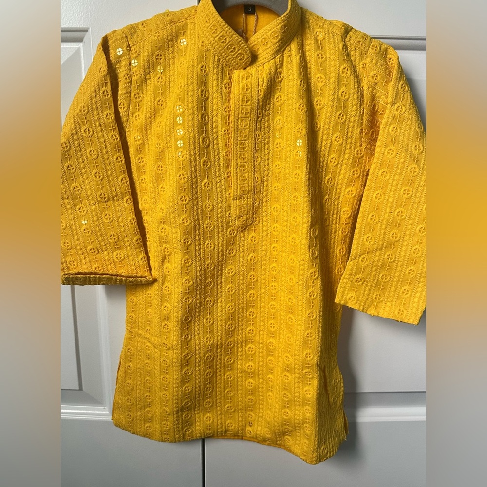 Little boys Indian Yellow Pajama Set